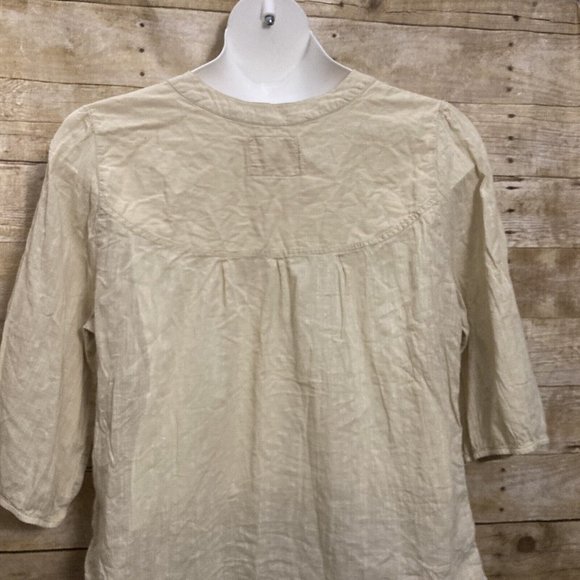 Avenue Size 18 20 Blouse The Magnolia Light Yellow Cotton Ruffled Button Front - Picture 10 of 11